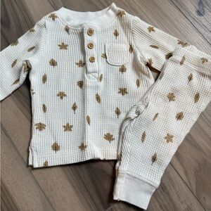 Cozy Kids Pajamas in Cream and Brown